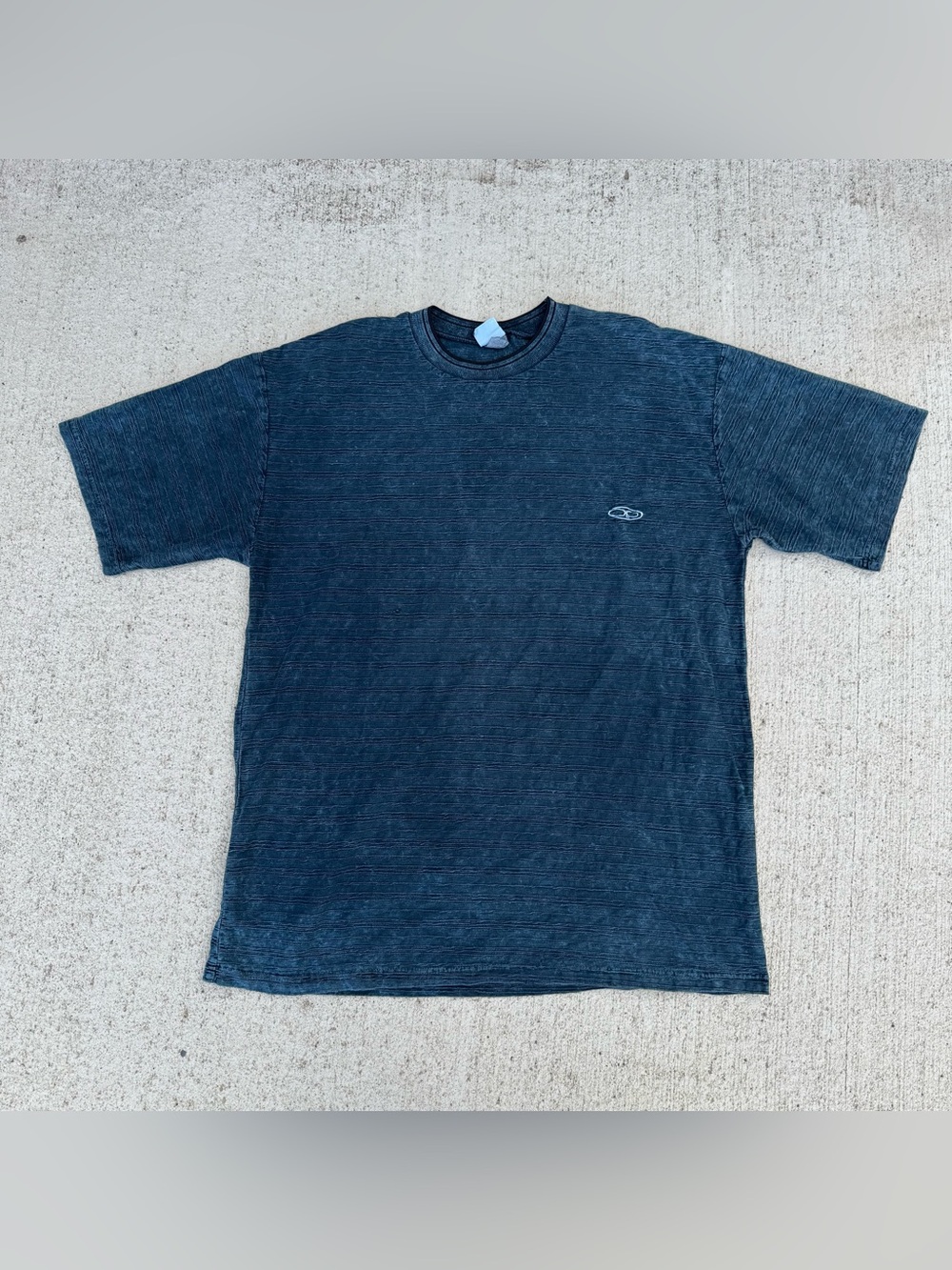 Vintage Ocean Pacific 1980s T Shirt AOP textured Surf size XL/TG USA Made NAVY
